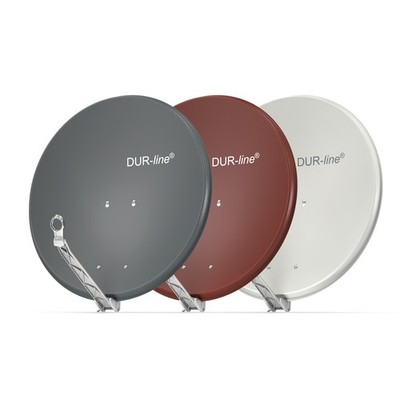 DUR-line Select 75/80 Hellgrau/Anthrazit /Rot - Alu Sat-Reflektor