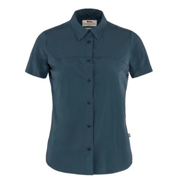 Fjallraven HIGH COAST LITE SHIRT SS Women s Size Large Regular Fit Navy Blue NWT