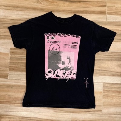 Travis Scott Cactus Jack Fragment Sunrise T-Shirt Black Pink Graphic Mens Medium