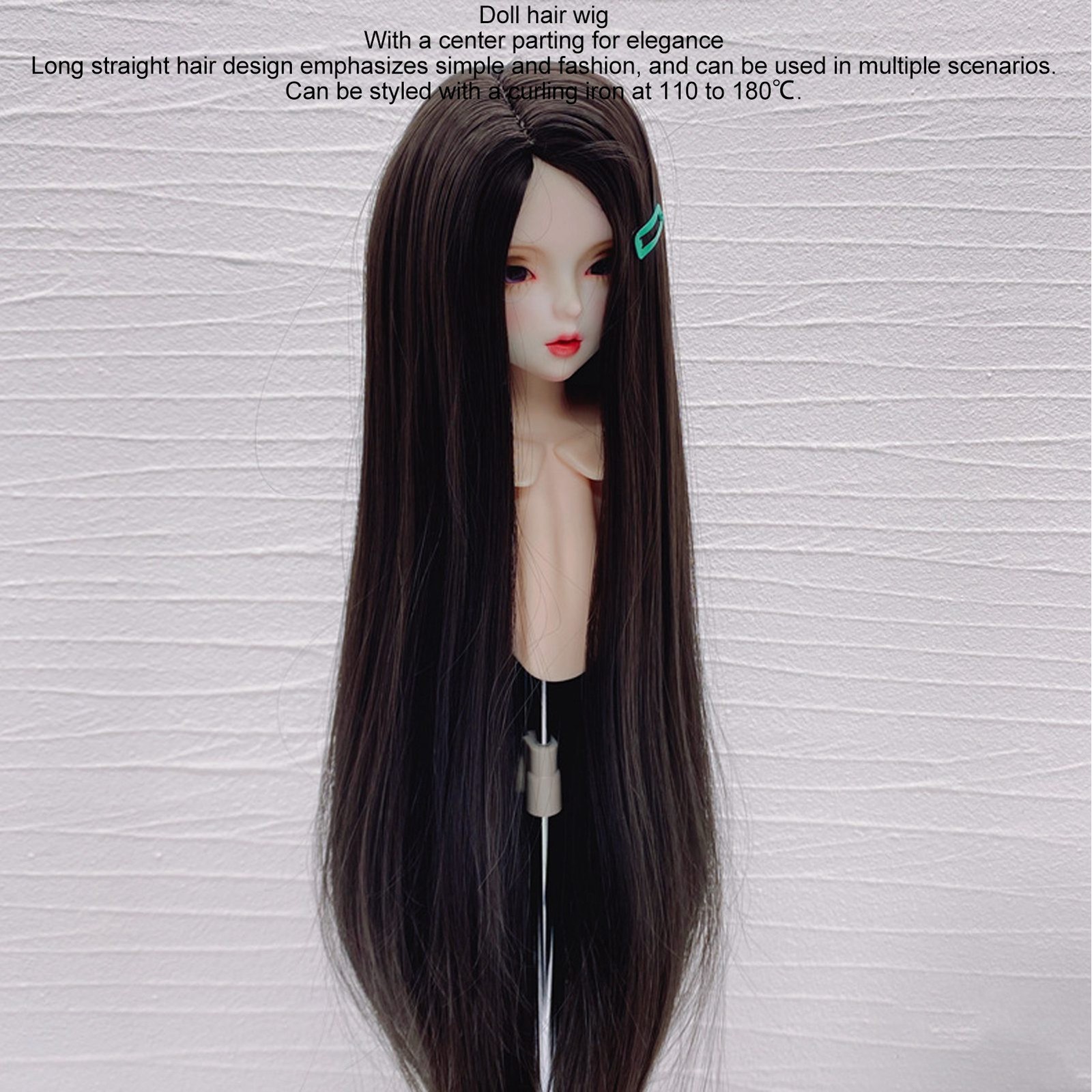 1/4 Doll Wig Soft Silk Long Straight Hair For DIY Doll Making Easy To Use