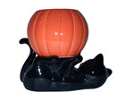 Black Cat Jack Lantern Pumpkin Tealight votive Candle Holder Halloween Partylite — photo 3