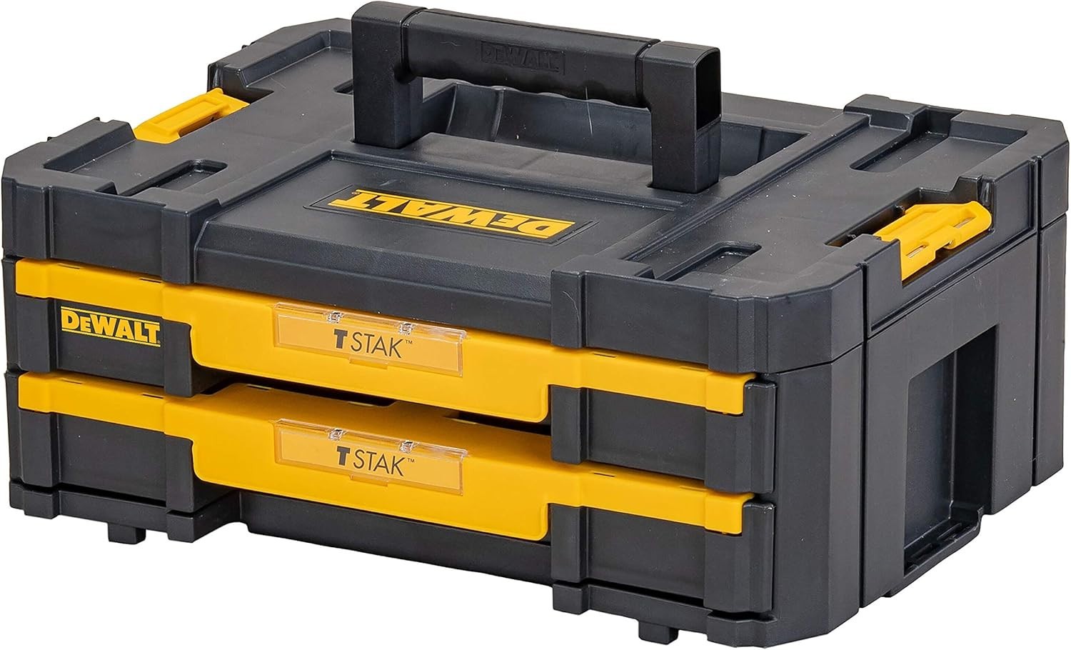 DeWalt DWST1-70706 T-Stak IV Tool Storage Box with 2-Shallow Drawers, Yellow/Bla