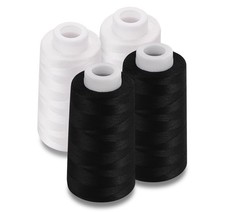 Serger Thread 4 Cones 3000 Yards Each Spool All Purpose Polyester Thread 40S/...
