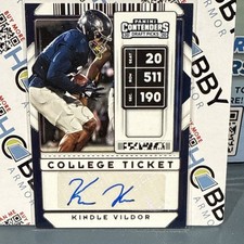 Panini Contenders 2020 College Ticket Autograph Kindle Vildor Eagles #224