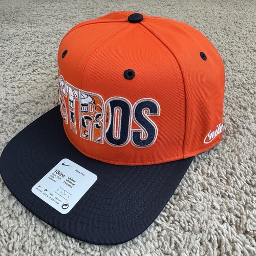 Houston Astros Hat Cooperstown Collection Nike Pro Side Patch Snapback Cap NWT - Picture 2 of 10