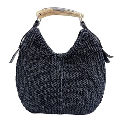 SAINT LAURENT Mombasa Woven Midnight Blue Shoulder Bag