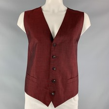 DOLCE & GABBANA Size 48 Wool Mohair Silk Buttoned Vest