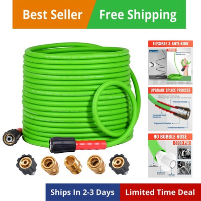 #ad Super Flexible Pressure Washer Hose 50FT for Power Washer Replacement Kink R... $66.49