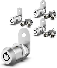 3 Pack Cabinet Locks with Key, 1-1/8" Cam Lock Keyed Alike, RV Locks for Storage