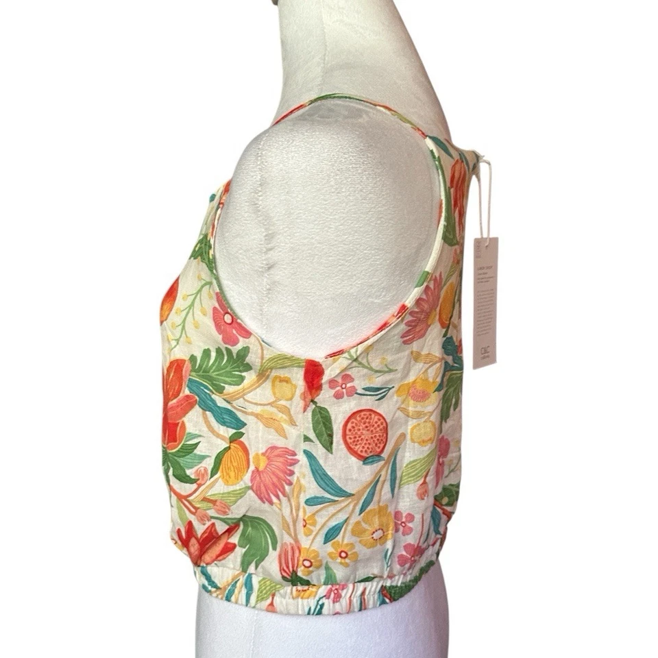 NUEVA C&C California Naranja y Verde Sin Mangas Camisola Corta XS Foto 3 de 4