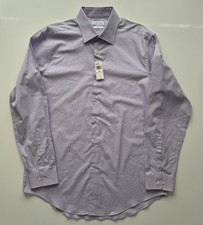 CALVIN KLEIN Long Sleeve Button Up Dress Shirt Mens Large 16-16.5 34/35 Purple