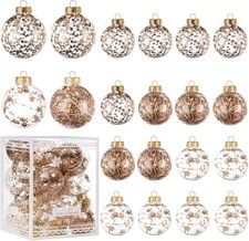 Christmas Ornaments Ball Set-Shatterproof Clear Plastic 2 Boxes, 40 Ornaments NW