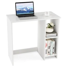 31.5" Small Computer Desk Home Office Study Writing Desk with 2 Compartments