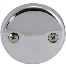 2-Hole Bathtub Overflow Face Plate with Screws, Chrome Finish, 35245