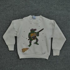 Vintage TMNT Sweatshirt Youth Boys Small Donatello Handmade Ninja Turtles 90s
