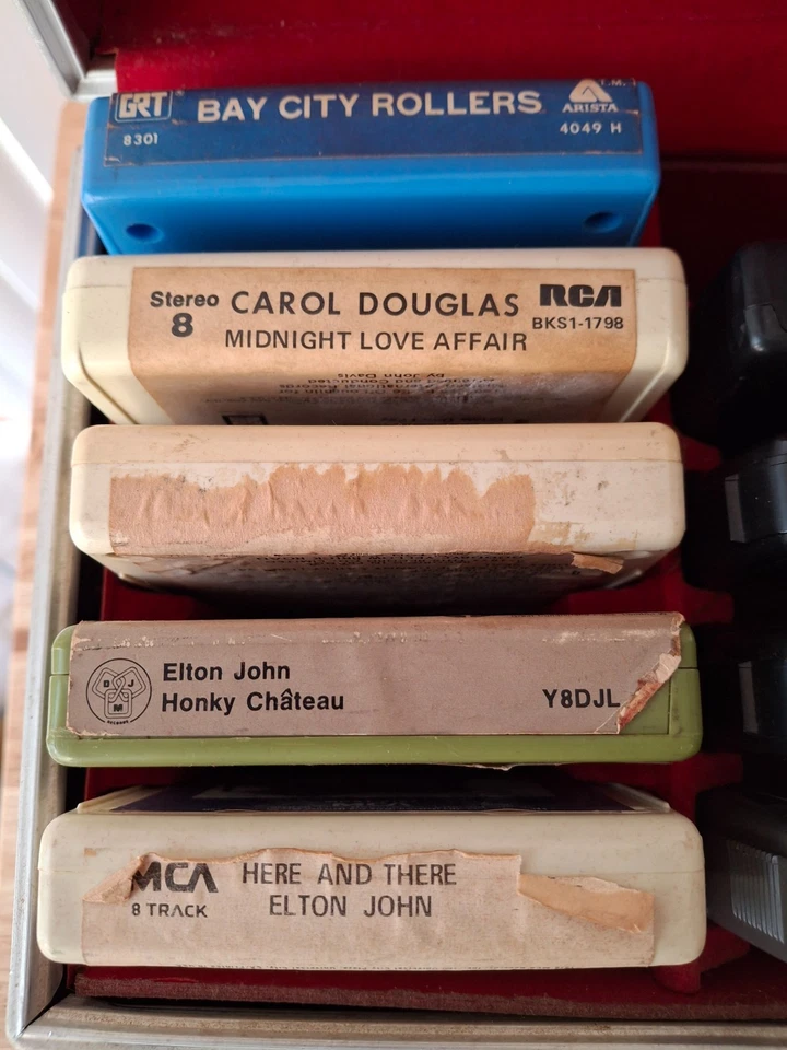 Vintage 8 Track Tapes Lot of 14 w/Case Elton John Simon Garfunkel Buddy Miles - Image 2 of 4