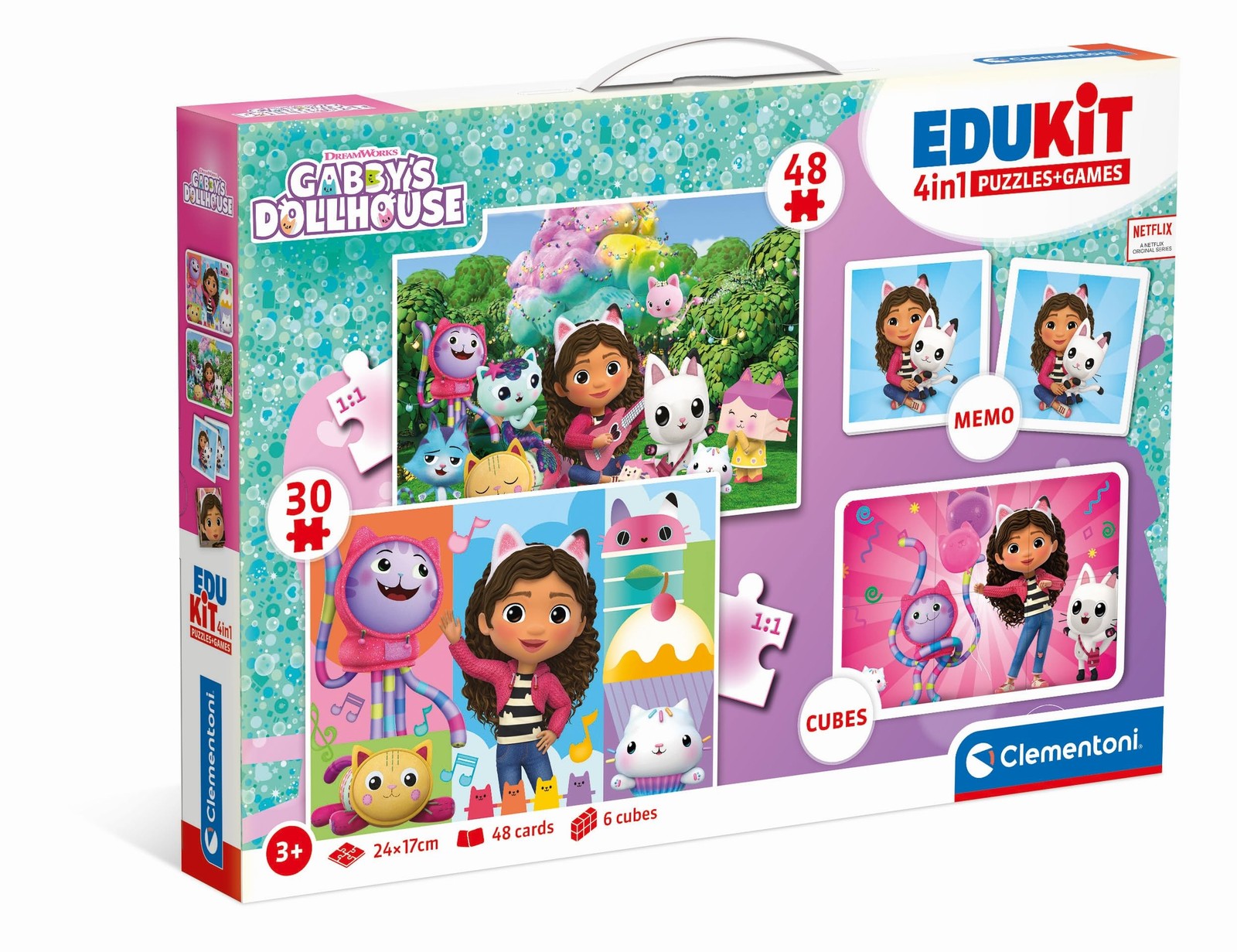 Clementoni Edukit 4 in 1 Gabby's Dollhouse - Spelcollectie voor kleuters vanaf 3