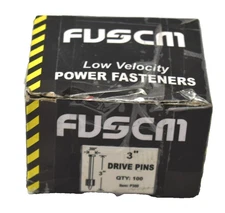 Lot of 100 FVSCM 3" Powder Actuated Fasteners .3" Head Dia Drive Pin w Red Flute
