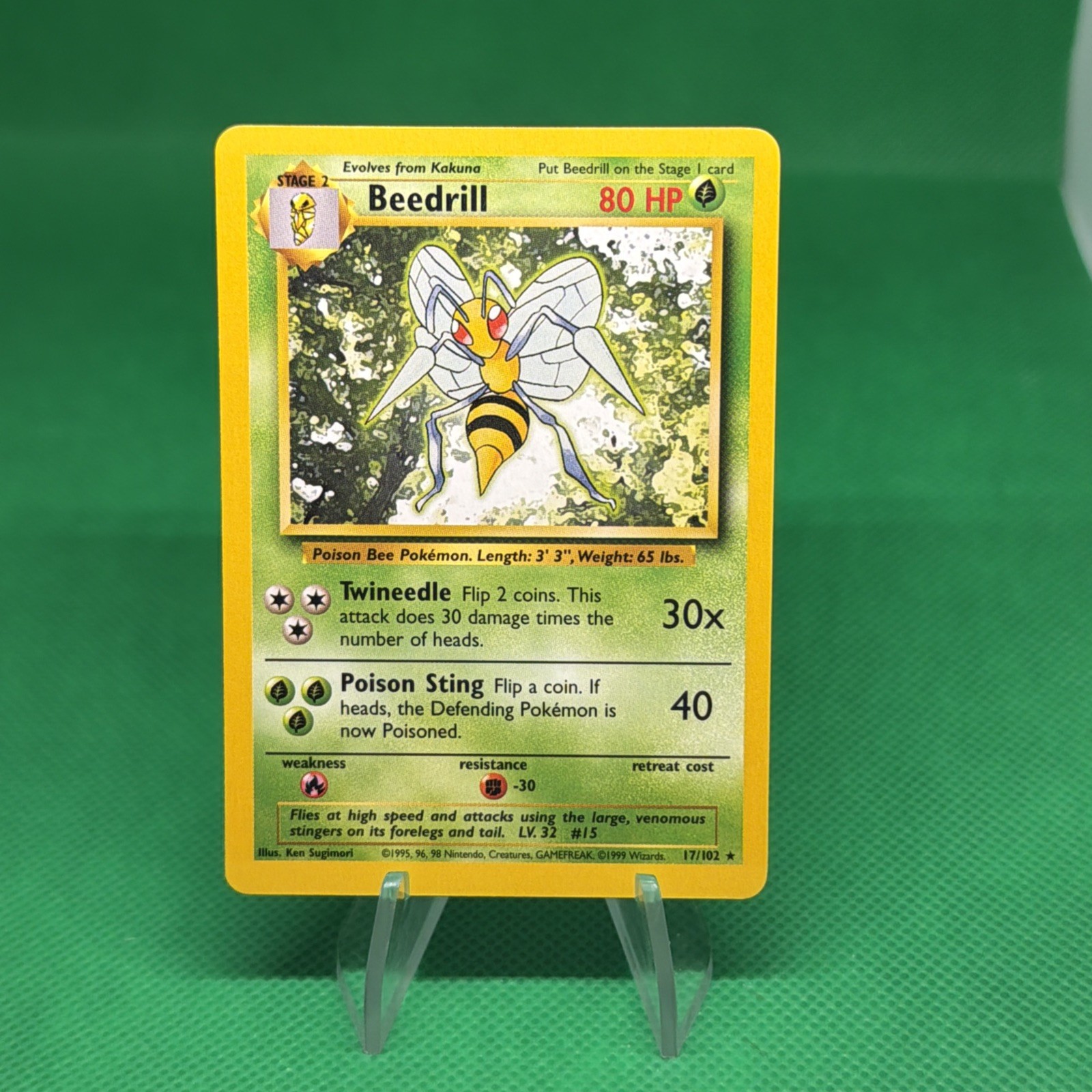 Beedrill 17/102 Rare Base Set Unlimited Pokemon NM