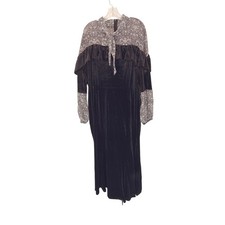 Women's Velvet Maxi Dress Cottagecore Whimsigoth Fairy Grunge Ruffle Size 4XL