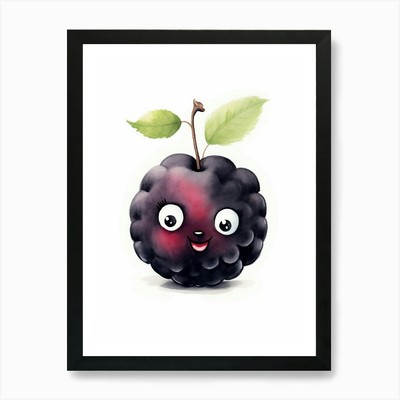 Friendly Kids Blackberry 1 Kunstdruck gerahmtes Wandbild Poster Leinwanddruck Bild
