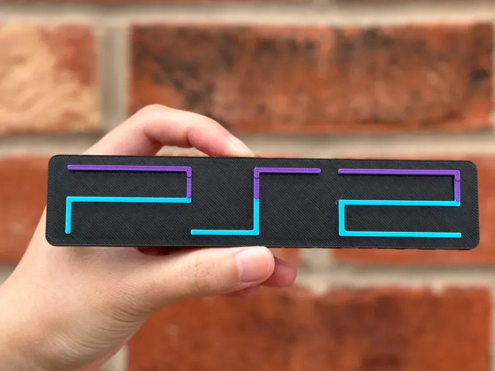 PS2 PlayStation 2 Logo Sign 3D Printed Desk Shelf Display Game Room Decor