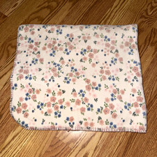 Chick Pea Reversible Security Blanket Floral Pink Stripes Polyester 30x40"