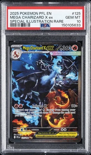 New Listing2025 POKEMON PFL EN-PHANTASMAL FLAMES #125 MEGA CHARIZARD X EX PSA 10