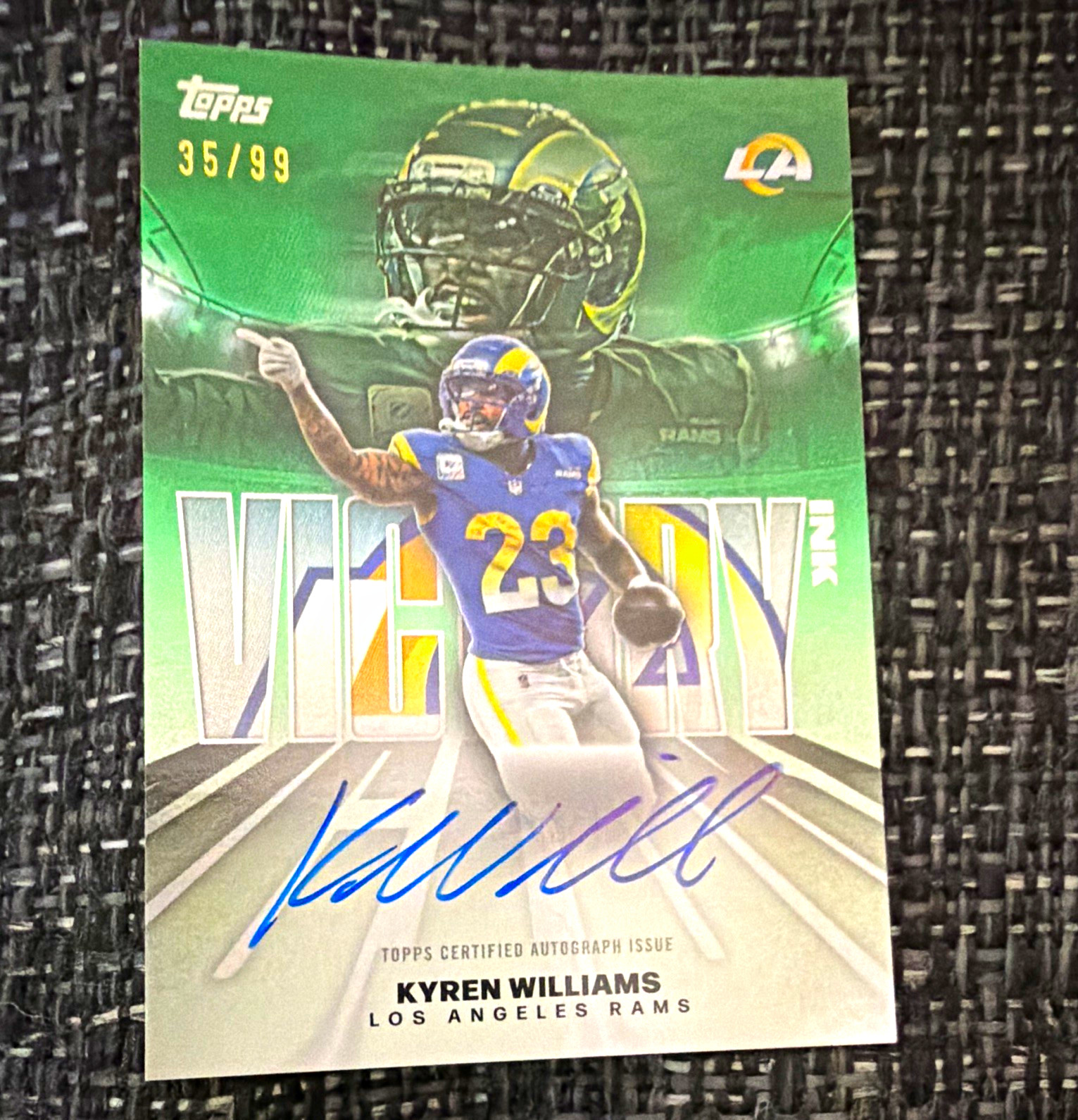 Panini 2024 Absolute Spectrum Signatures Auto SS-KWS Kyren Williams Green /25