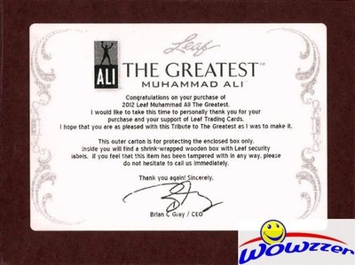 2012 Leaf Muhammad Ali The Greatest Sealed Box LE #/750- ALI On-Card AUTO!! 1/1?