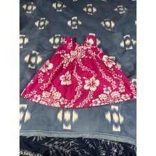 Kala Kids Hawaii Pink White Hibiscus Floral Sun Dress 24M Made in USA