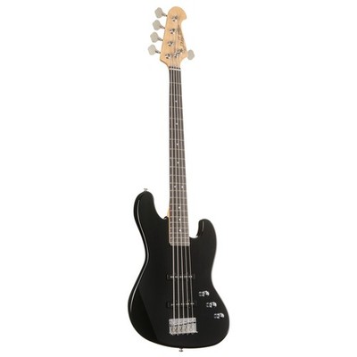 J&D JB/5 5-String E-Bass Schwarz Hochglanz Erlekorpus Ahornhals