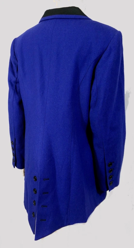 Vintage NOS NWT Spiegal Blue Wool Blend Military Button Kick Blazer Jacket 14 Foto 3 de 4