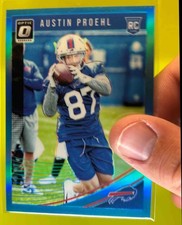 2018 Panini Donruss Optic Austin Proehl Aqua Prizm /299 Buffalo Bills #119 RC
