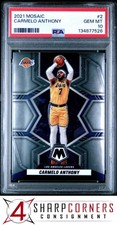 2021 PANINI MOSAIC #2 CARMELO ANTHONY HOF POP 2 PSA 10