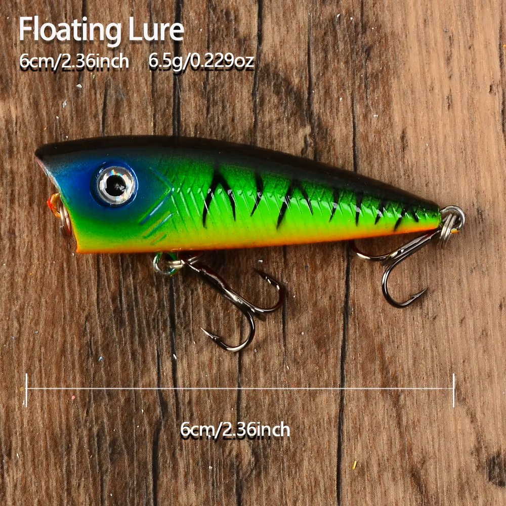 5pc Top Water Chuggers Poppers Fishing Lures - Image 3