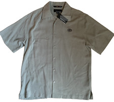 NFL Green Bay Packers S Small Greg Norman Men Olive Polo Button Down T-Shirt