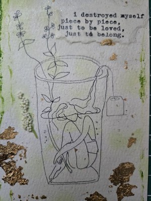 Tiny Art. Art Card. Signed 4 in X 6 in. I Destroyed. It's An Artisan Thing.