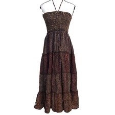 Sacred Threads Halter Maxi Dress Womens OS Br...