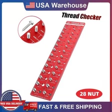 Nut and Bolt Thread Checker 28 Thread Identifier Gauge Inch and Metric Screw US