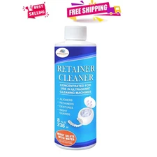 8 oz Ultrasonic Retainer Cleaner - Perfect for Mouthguards, Aligners & Stains