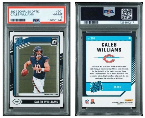 2024 Panini Donruss Optic - Rated Rookie Caleb Williams #201 (RC) PSA 8