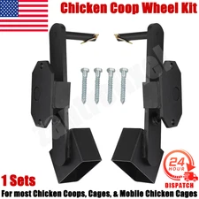 1 Sets Chicken Coop Wheel Kit For most Chicken Coops Cages Extra Heavy-Duty Iron
