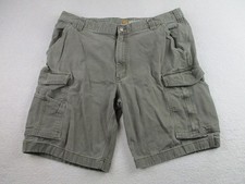 Carhartt Shorts Mens 40 Green Relaxed Fit Cargo Stretch Workwear Canvas Pockets