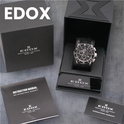 EDOX Chrono Offshore 1 Diver Watch 500m Waterproof Carbon Dial Used