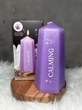 Calming Candle With Rough Amethyst Crystal Spell Work