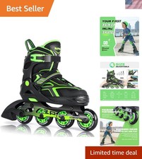 Torinx Green Boys Adjustable Inline Skates, Fun Beginner Roller Skates for Ki...