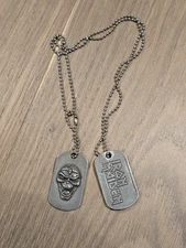 Vintage Iron Maiden Dog Tag Necklace 2003 Dance Of Death Fan Club