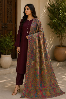 Luxury Handloom Kani Silk Dupatta   Authentic Kashmiri | Heritage Dupatta