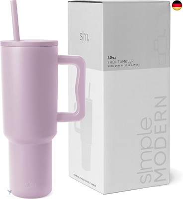 Simple Modern Becher mit Griff und Trinkhalm | Isolierter
